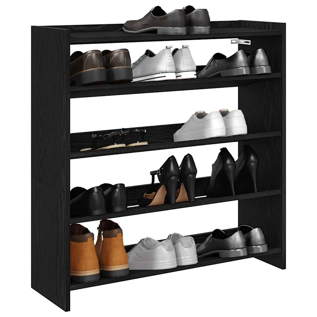 JUNG Vida Schuhregal Schwarz 80x25x81 cm Holzwerkstoff