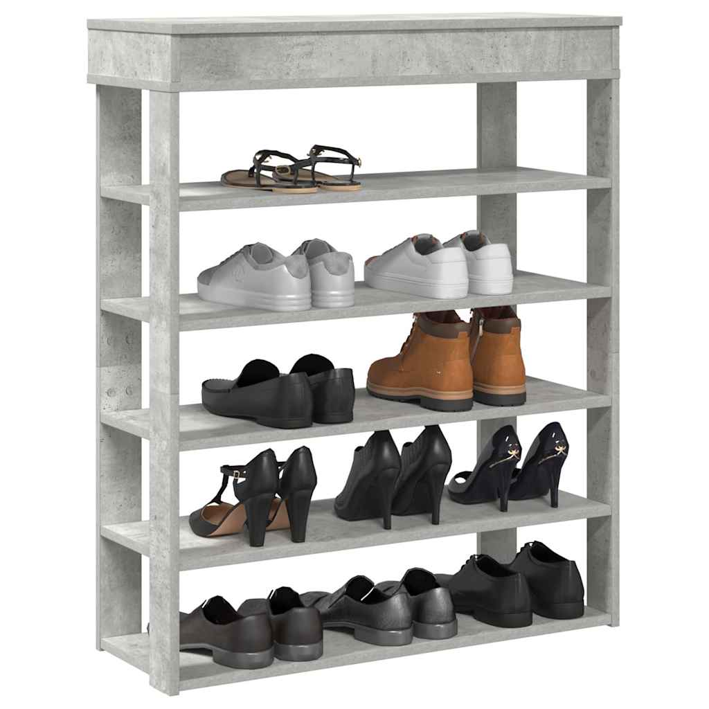 JUNG Vida Schuhregal Betongrau 80x30x98 cm Holzwerkstoff