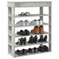 JUNG Vida Schuhregal Betongrau 80x30x98 cm Holzwerkstoff