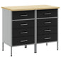 JUNG Vida Werkbank mit Schubladen 2 pcs Schwarz und Grau 75 x 45 x 85 cm