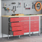 JUNG Vida Werkbank mit Schubladen 3 pcs Rot und Grau 75 x 45 x 85 cm