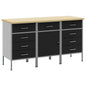 JUNG Vida Werkbank mit Schubladen 3 pcs Schwarz und Grau 150 x 55 x 85 cm