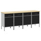 JUNG Vida Werkbank mit Schubladen 4 pcs Schwarz und Grau 200 x 55 x 85 cm