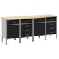 JUNG Vida Werkbank mit Schubladen 4 pcs Schwarz und Grau 200 x 55 x 85 cm