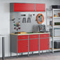 JUNG Vida Arbeitsschrankset mit Schubladen mit Speicher 8 pcs Rot