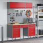 JUNG Vida Arbeitsschrankset mit Schubladen mit Speicher 8 pcs Rot