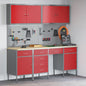 JUNG Vida Werkbank mit Schubladen 10 pcs Rot Ingenieure Holz und Stahl