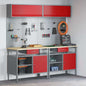 JUNG Vida Werkbank-Set 8 pcs Rot und Grau Pulverbeschichteter Stahl