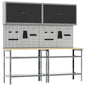 JUNG Vida Werkbank-Set 8 pcs Schwarz und Grau Pulverbeschichteter Stahl