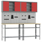 JUNG Vida Werkbank-Set 8 pcs Rot und Grau Pulverbeschichteter Stahl