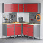 JUNG Vida Arbeitsschrankset mit Schubladen mit Regal 12 pcs Rot und Grau