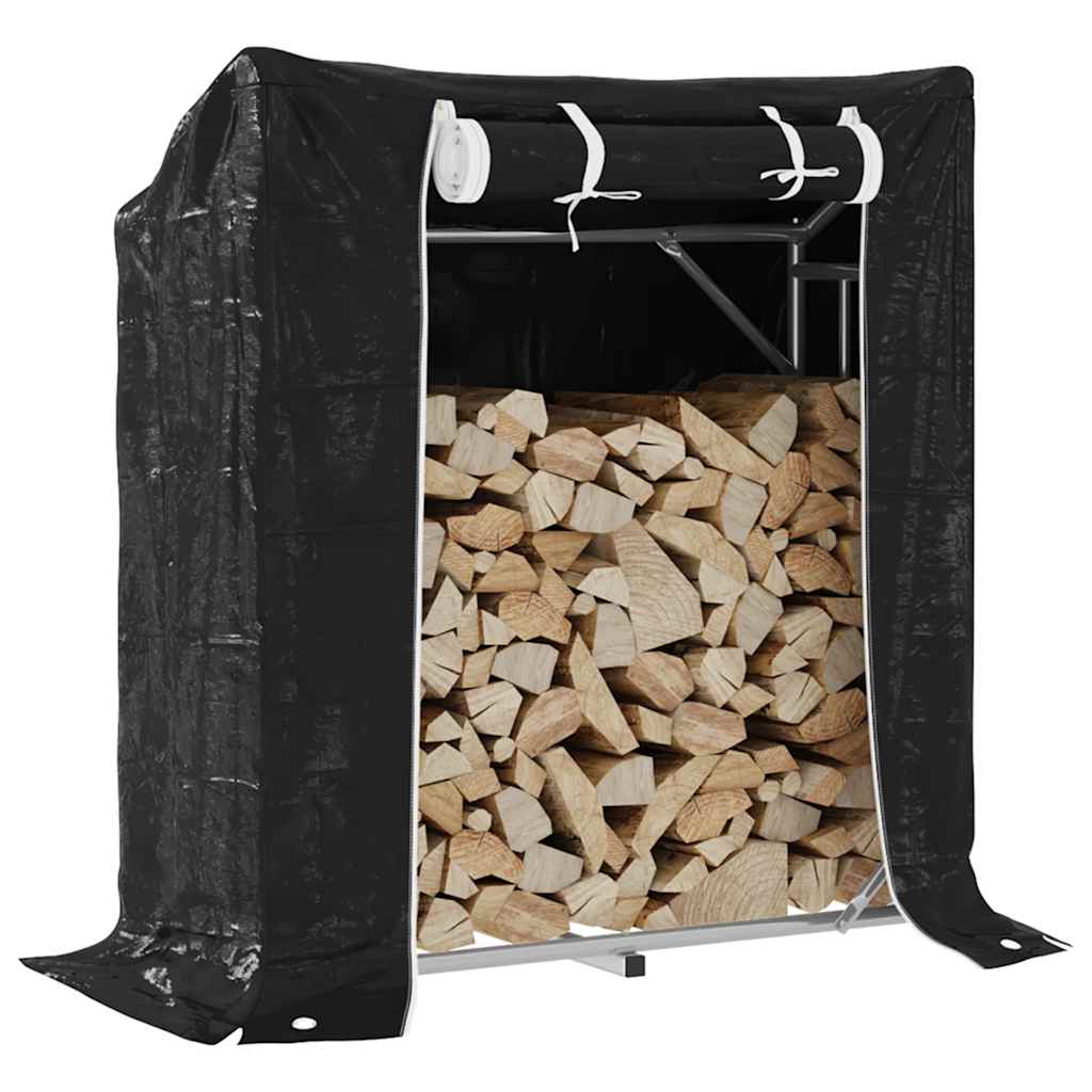 JUNG Vida Brennholzregal mit Regenschutz 100,5x40,5x110,5 cm