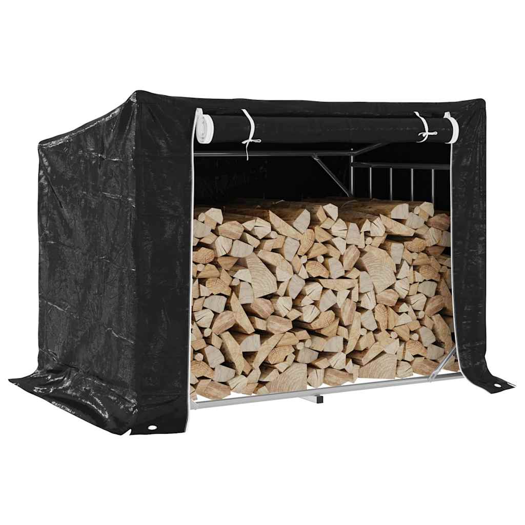 JUNG Vida Brennholzregal mit Regenschutz 150,5x100,5x110,5 cm