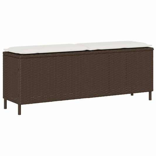 JUNG Vida Gartenbank mit Kissen Braun 110x30x40,5 cm Poly Rattan