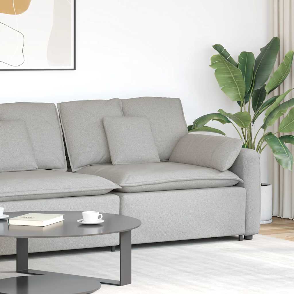 JUNG Vida Modulares Sofa Endmodul mit Armlehne Kissen Wolkengrau 100 cm