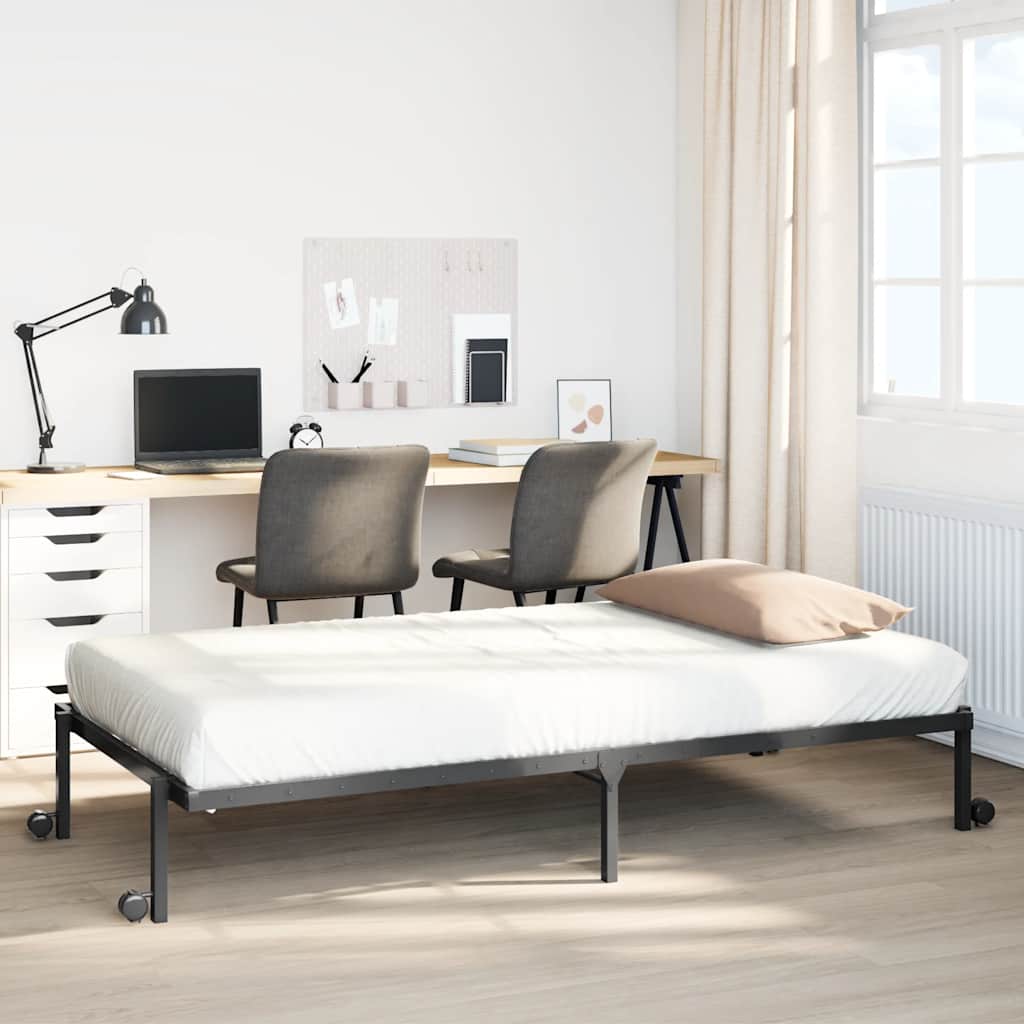 JUNG Vida Bettgestell ohne Matratze Klappbar Schwarz 75x190 cm Stahl