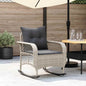 JUNG Vida Garten-Schaukelstuhl mit Kissen Hellgrau Poly Rattan