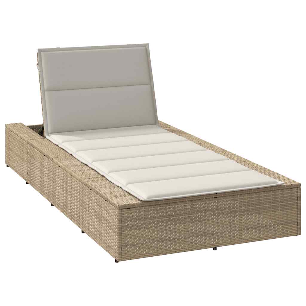 JUNG Vida Sonnenliege mit schwebender Auflage Beige Poly Rattan