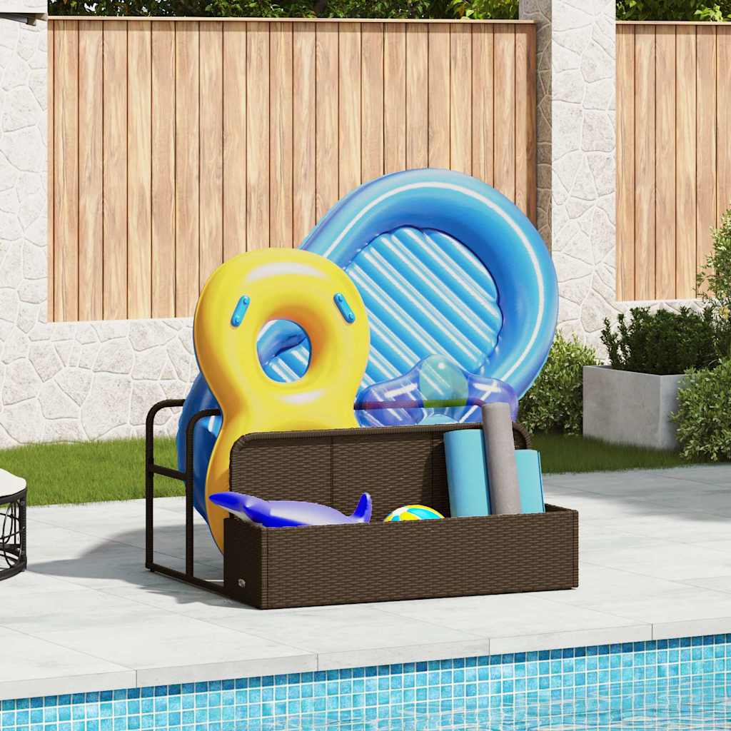 JUNG Vida Pool Aufbewahrungsbehälter Braun 110x100x57 cm Poly Rattan