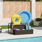 JUNG Vida Pool Aufbewahrungsbehälter Braun 110x100x57 cm Poly Rattan