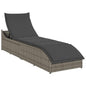 JUNG Vida Klappliege mit Auflage und Stauraum Grau Poly-Rattan
