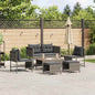 JUNG Vida Gartensofa-set mit Kissen 6 pcs Grau und Dunkelgrau Poly-Rattan