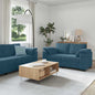 JUNG Vida 2-teiliges Sofa-Set mit Kissen, blauer Samt