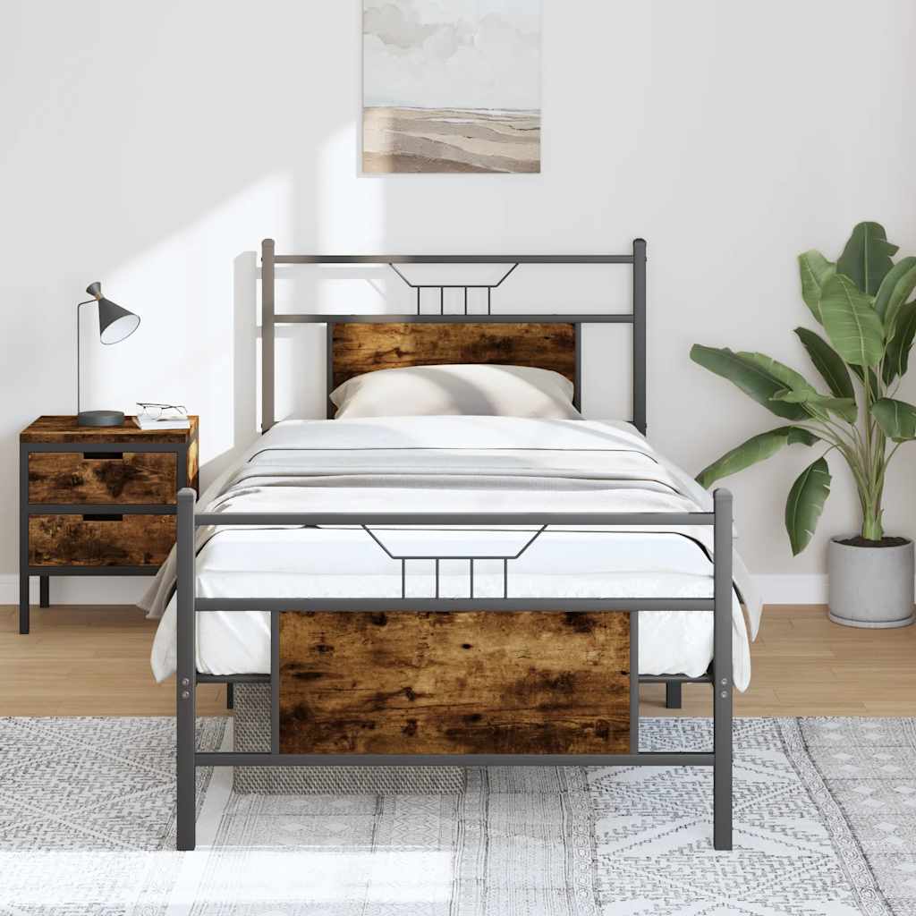 JUNG Vida Bettgestell ohne Matratze Räuchereiche 90x200 cm Holzwerkstoff