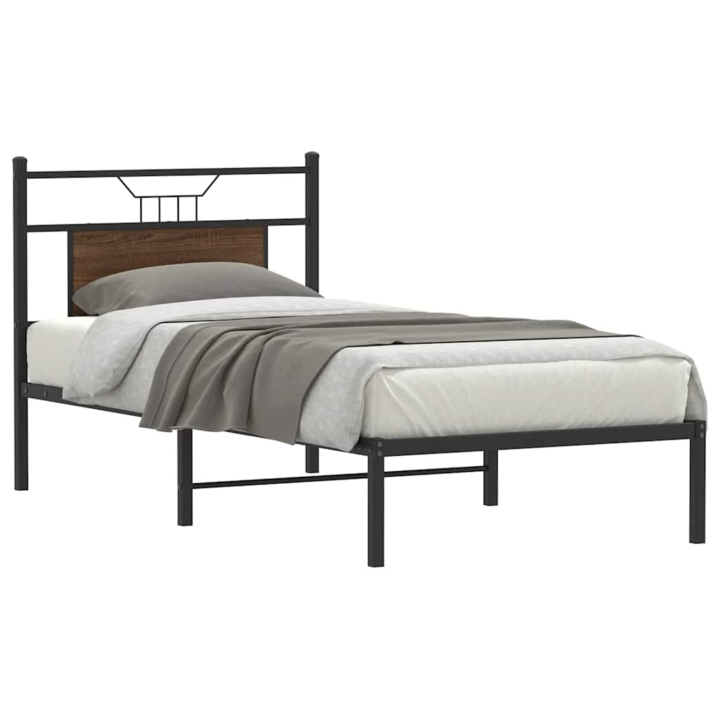 JUNG Vida Bettgestell ohne Matratze Braun Eiche 75x190 cm Holzwerkstoff