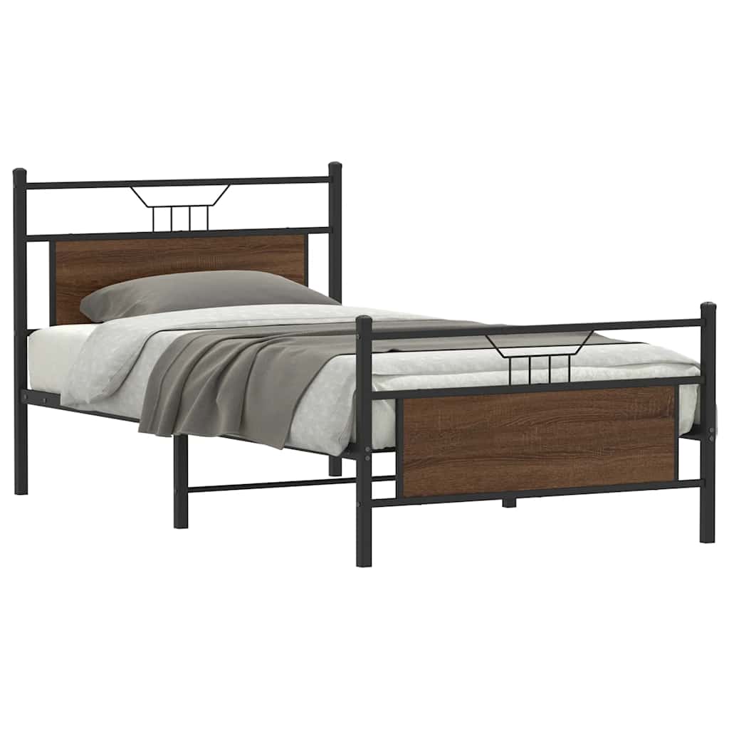 JUNG Vida Bettgestell ohne Matratze Braun Eiche 100x200 cm Holzwerkstoff