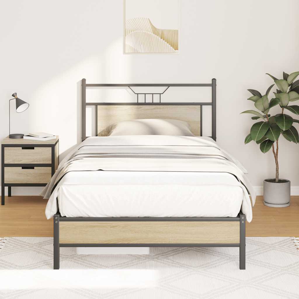 JUNG Vida Bettgestell ohne Matratze Sonoma-Eiche 107x203 cm Holzwerkstoff