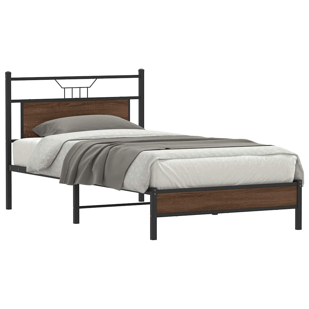 JUNG Vida Bettgestell ohne Matratze Braun Eichen-Optik 107x203 cm
