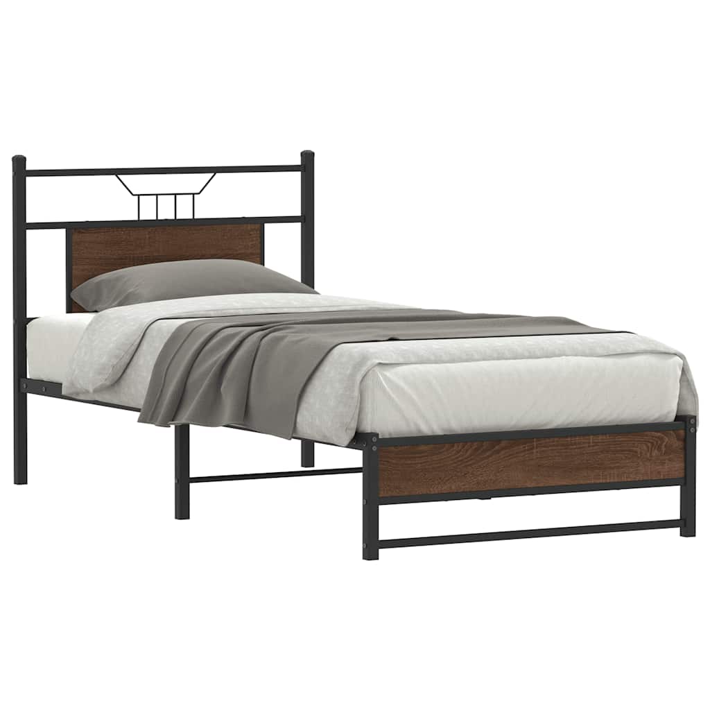 JUNG Vida Bettgestell ohne Matratze Braun Eiche 75x190 cm Holzwerkstoff
