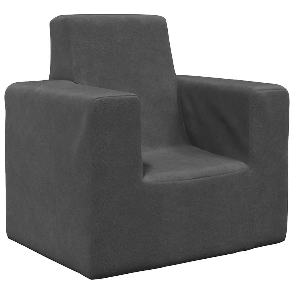 JUNG Vida Kindersofa Anthrazit Weich Plüsch