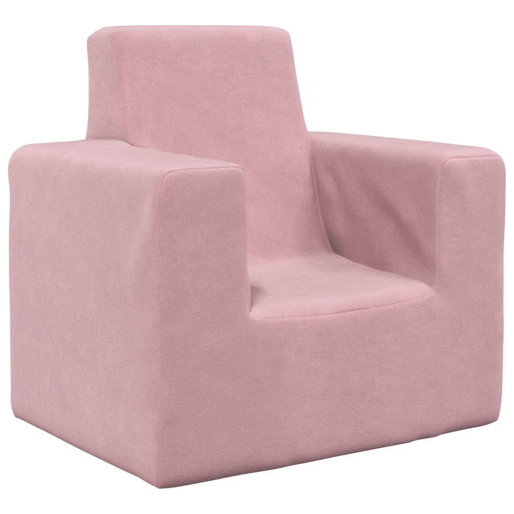 JUNG Vida Kindersofa Rosa Weich Plüsch