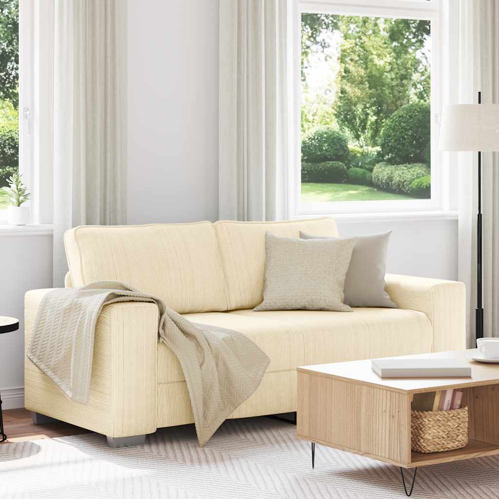 JUNG Vida Zweisitzer-Sofa Creme 180x77x82 cm Cordstoff