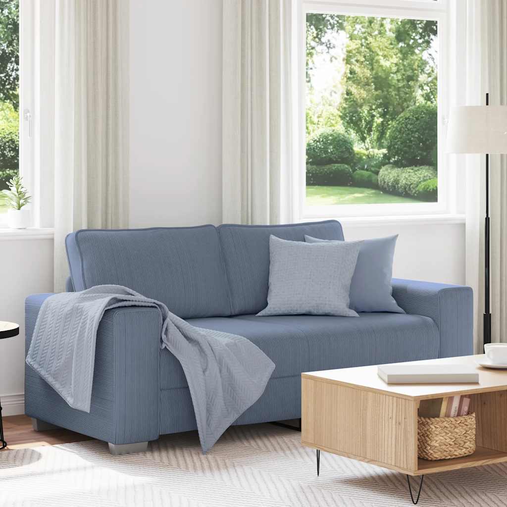 JUNG Vida Zweisitzer-Sofa Blau 180x77x82 cm Cordstoff