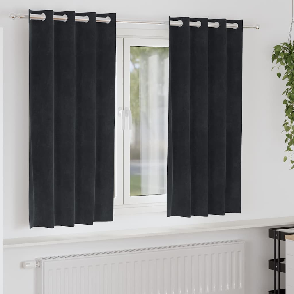 JUNG Vida Verdunkelungsvorhänge 2 pcs Schwarz 140 x 175 cm Samt