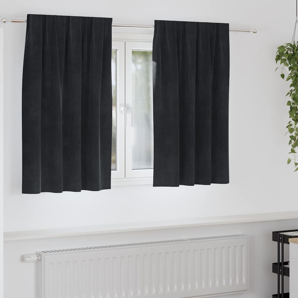 JUNG Vida Verdunkelungsvorhänge 2 pcs Schwarz 140 x 140 cm Samt