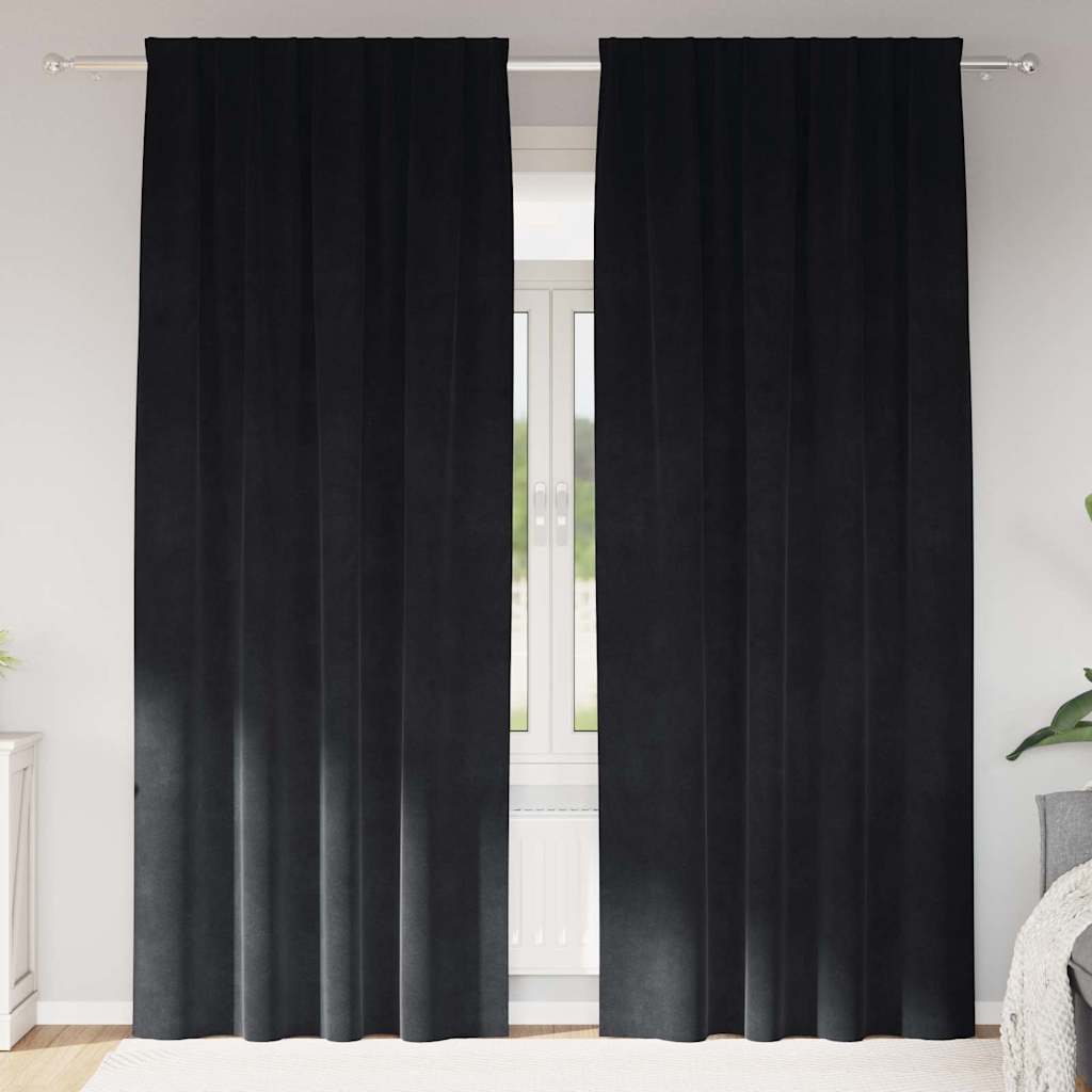 JUNG Vida Verdunkelungsvorhänge 2 pcs Schwarz 140 x 245 cm Samt