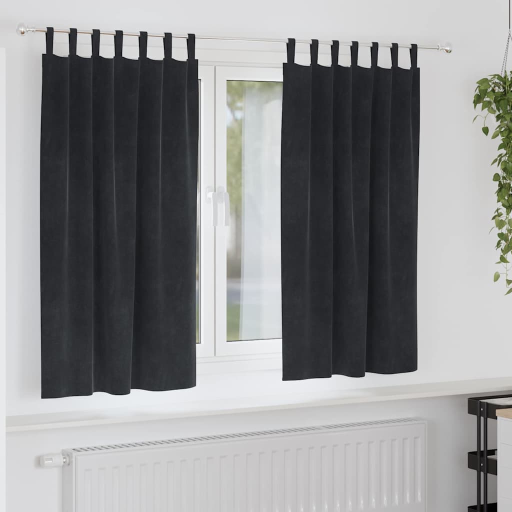 JUNG Vida Verdunkelungsvorhänge 2 pcs Schwarz 140 x 175 cm Samt