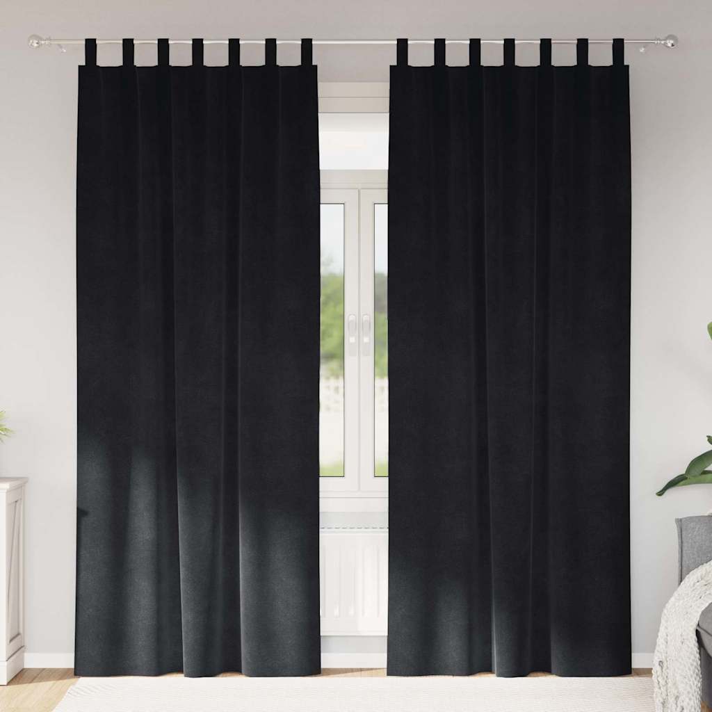 JUNG Vida Verdunkelungsvorhänge 2 pcs Schwarz 140 x 245 cm Samt
