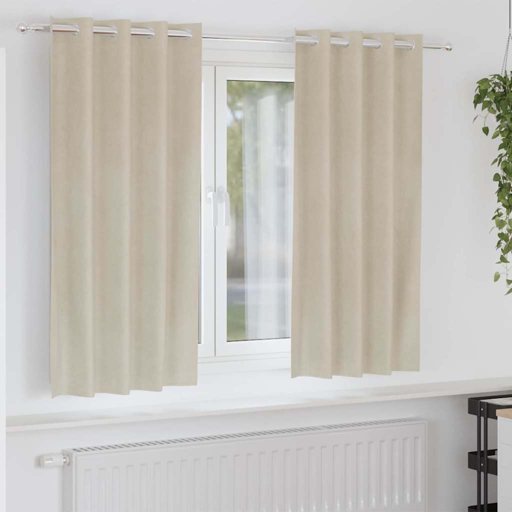 JUNG Vida Verdunkelungsvorhänge 2 pcs Creme 140 x 175 cm Samt