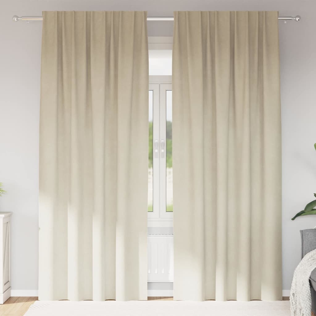 JUNG Vida Verdunkelungsvorhänge 2 pcs Creme 140 x 225 cm Samt