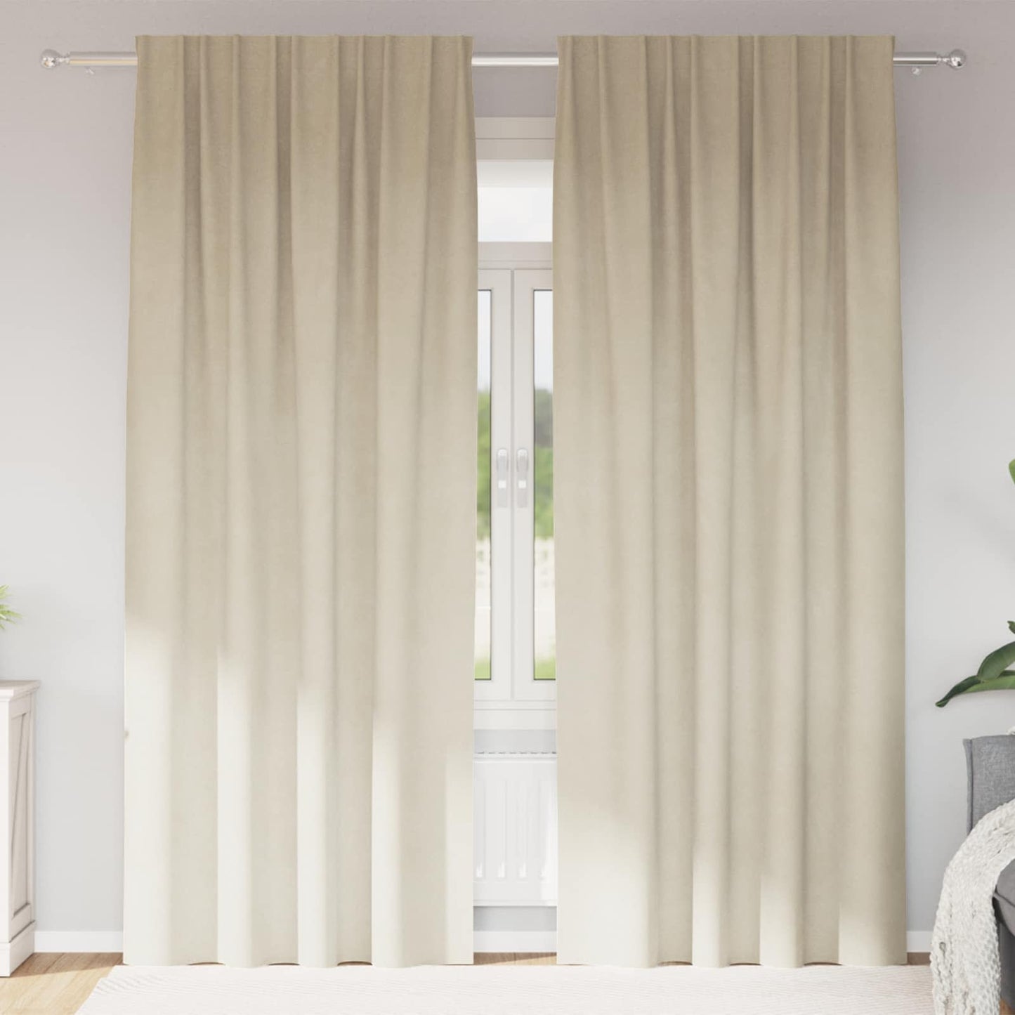 JUNG Vida Verdunkelungsvorhänge 2 pcs Creme 140 x 260 cm Samt