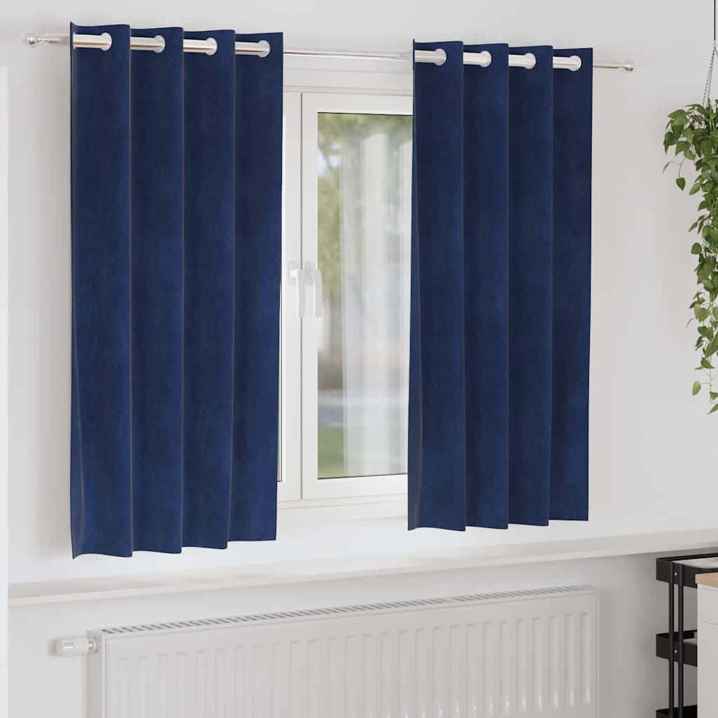 JUNG Vida Verdunkelungsvorhänge 2 pcs Dunkelblau 140 x 175 cm Samt