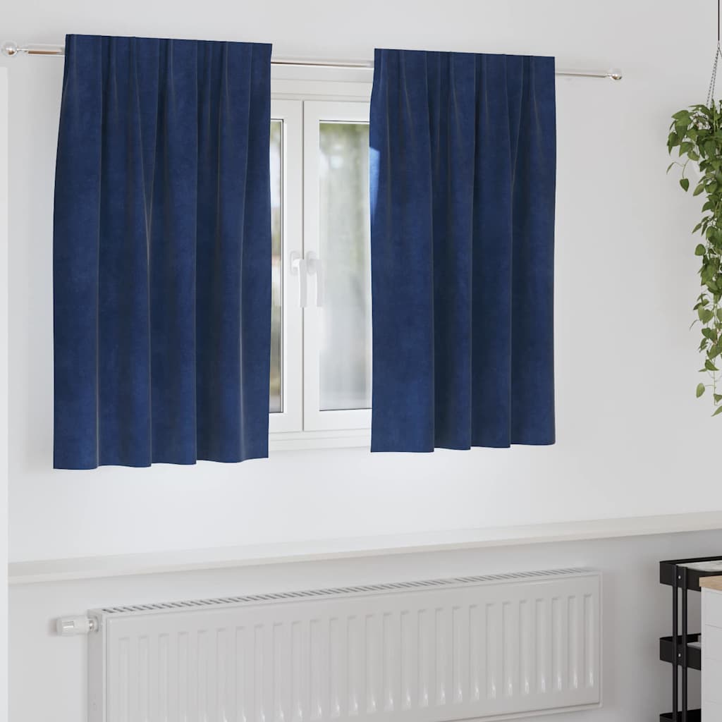 JUNG Vida Verdunkelungsvorhänge 2 pcs Dunkelblau 140 x 140 cm Samt