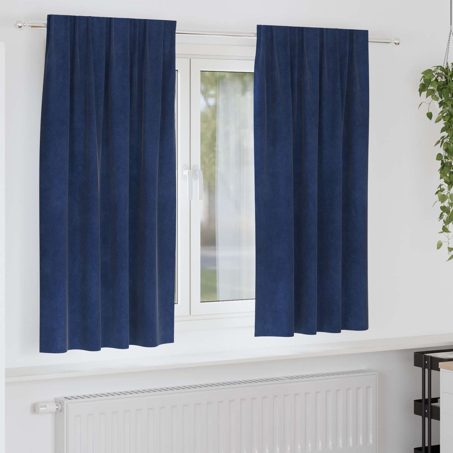 JUNG Vida Verdunkelungsvorhänge 2 pcs Dunkelblau 140 x 175 cm Samt