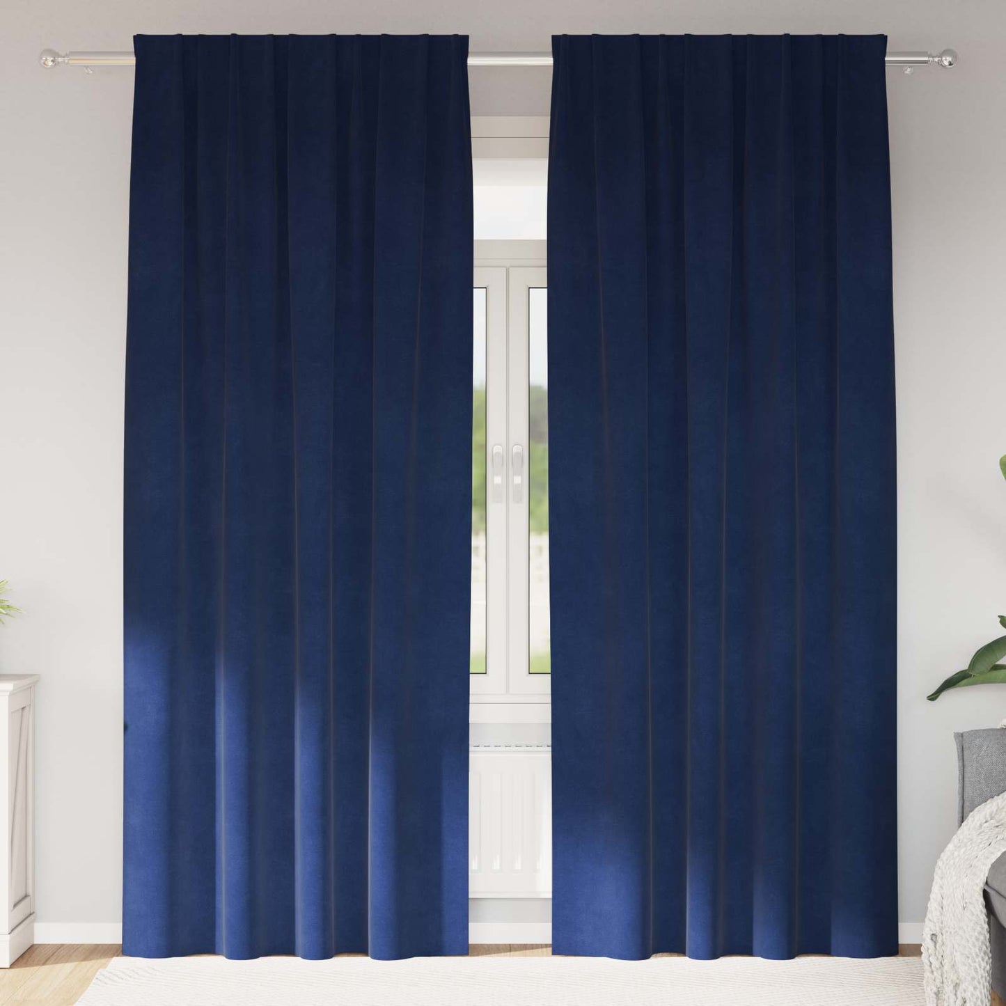 JUNG Vida Verdunkelungsvorhänge 2 pcs Dunkelblau 140 x 260 cm Samt