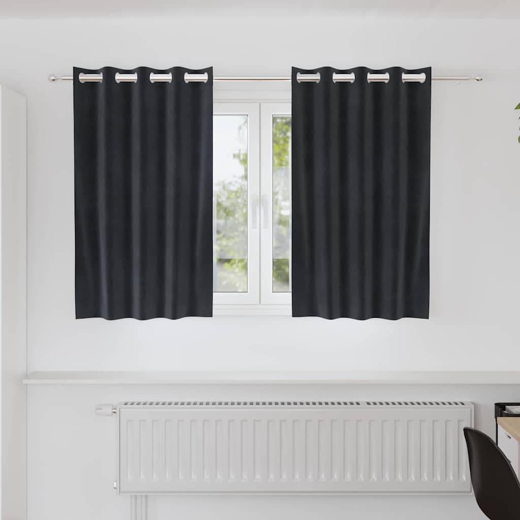 JUNG Vida Verdunkelungsvorhänge 2 pcs Dunkelgrau 140 x 140 cm Samt